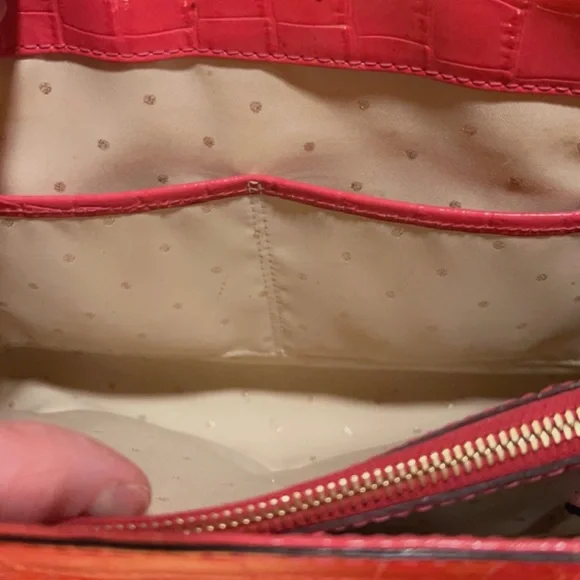 Kate Spade | Women’s Croc Embossed Hand Shoulder Bag Tote - Picture 5 of 9